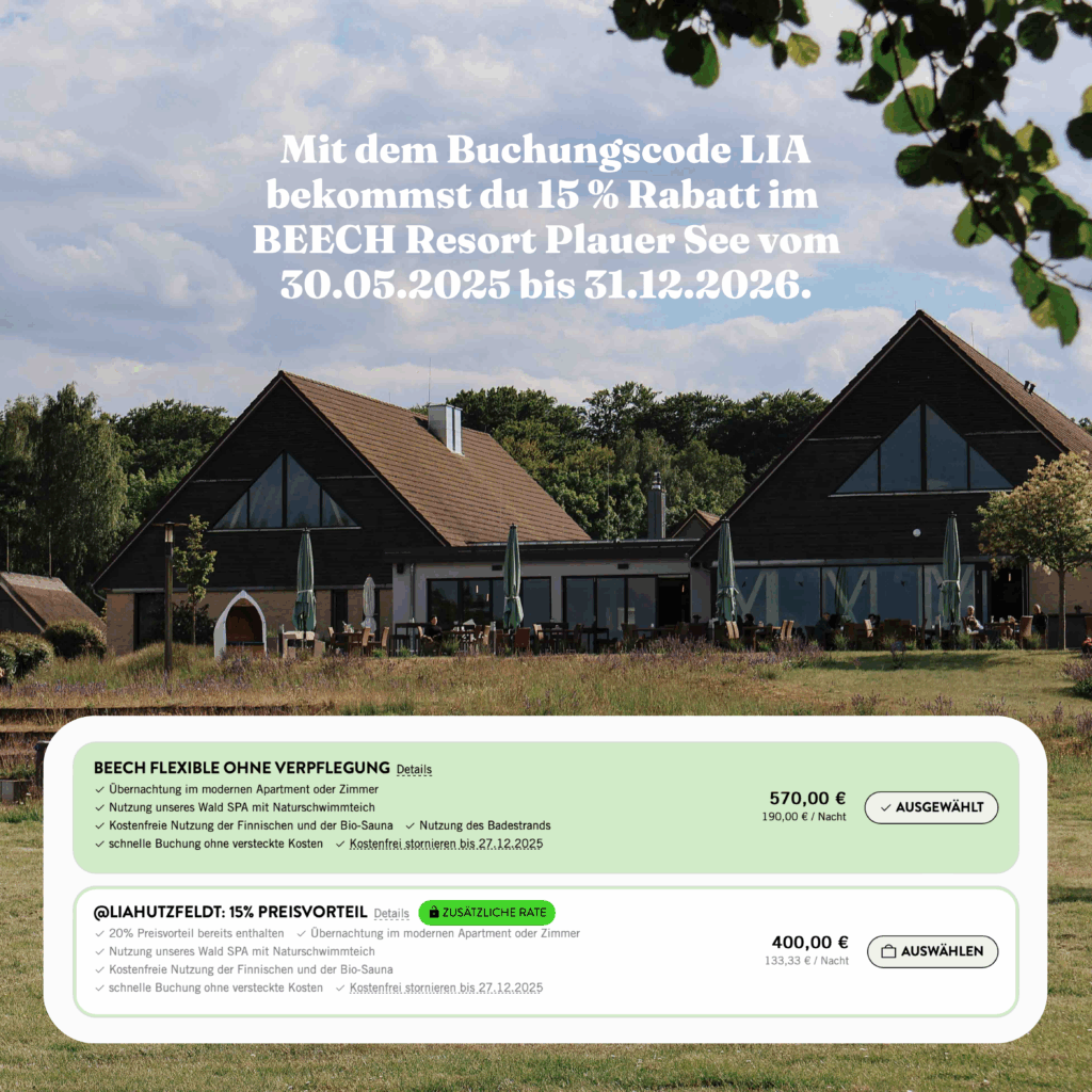 BEECH Resort Plauer See Buchungscode LIA 15 % Rabatt